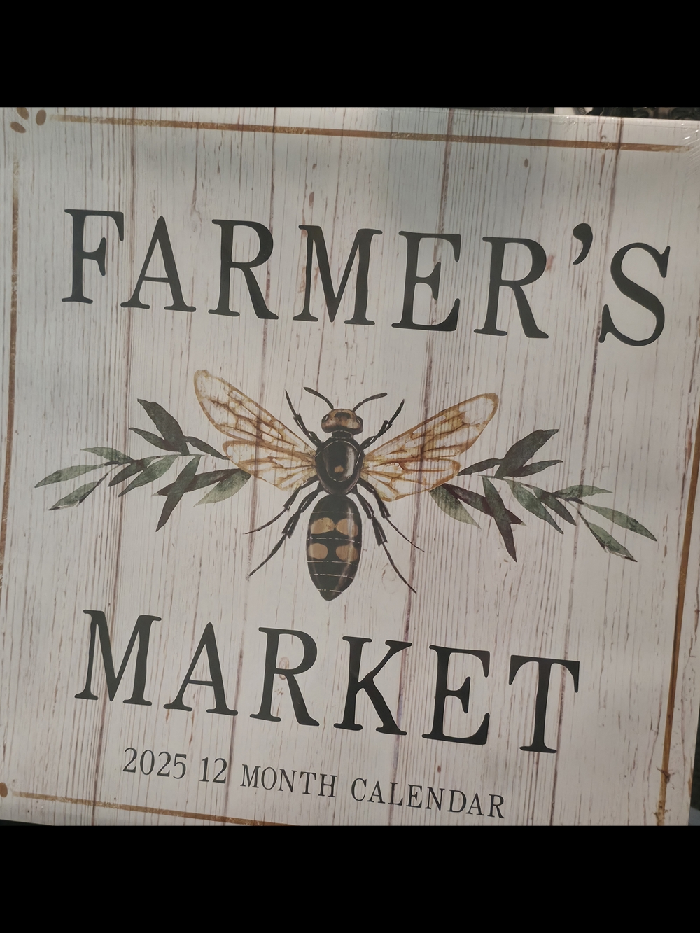 Farmer's Market 2025 Wall Calendar - Neutral Bee Design